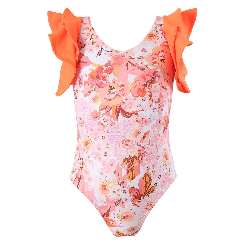 Damen Badeanzug-Set mit grafischem Design und fließendem Strandrock W&W